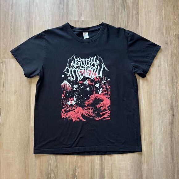 BABYMETAL World Tour Japanese Kawaii Metal Band Black Shirt Merch Size Large - Picture 1 of 4
